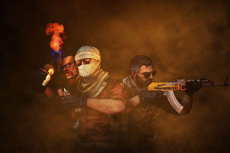 picture of three terrorist characters from Counter-Strike 2, a most played game in 2024