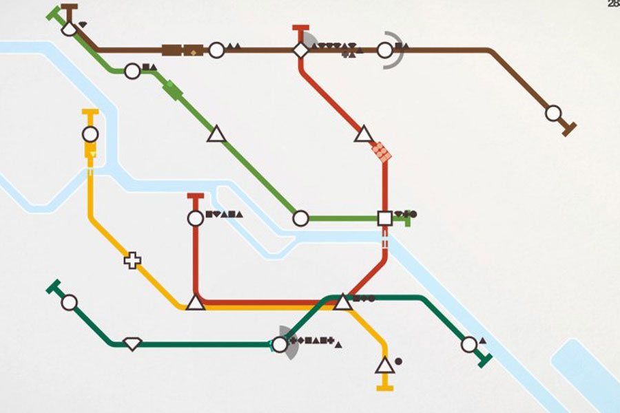 an In game Picture of Mini Metro, one of top offline games for android 2024.