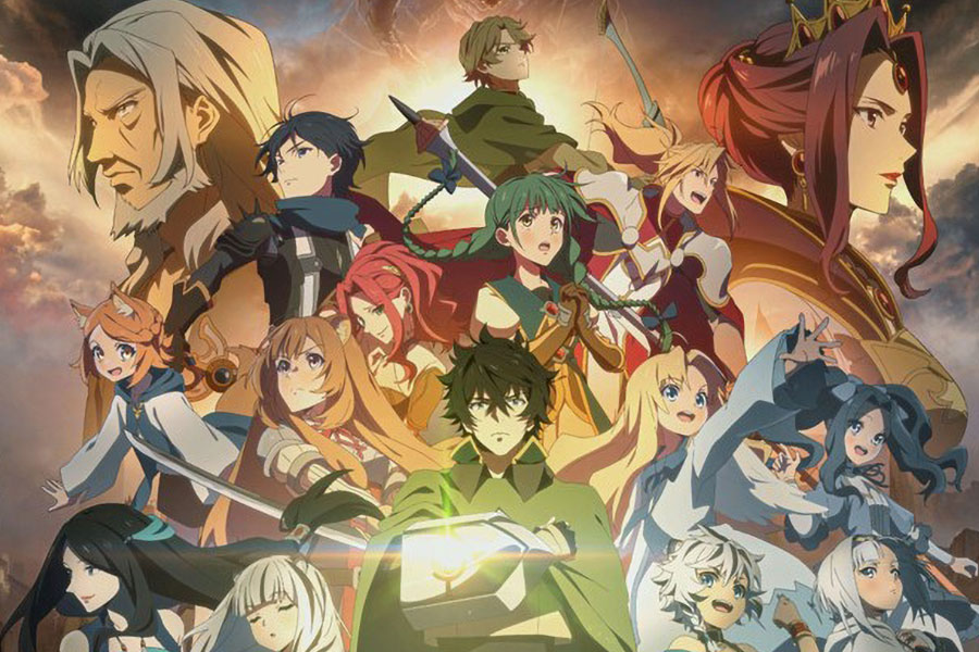 Picture of The main characters of The Rising of the Shield Hero, one of the best anime for gamers.