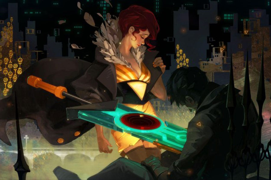 One of the official arts of Transistor, one of the most popular offline ios games.