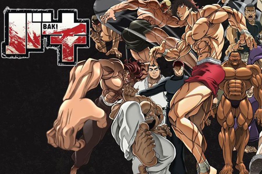 Picture of The main characters of Baki the Grappler, one of the best anime for gamers.