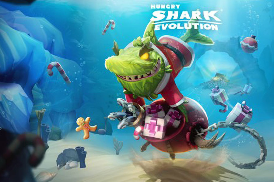 One of the official pictures of Hungry Shark Evolution, one of top offline games for android 2024.