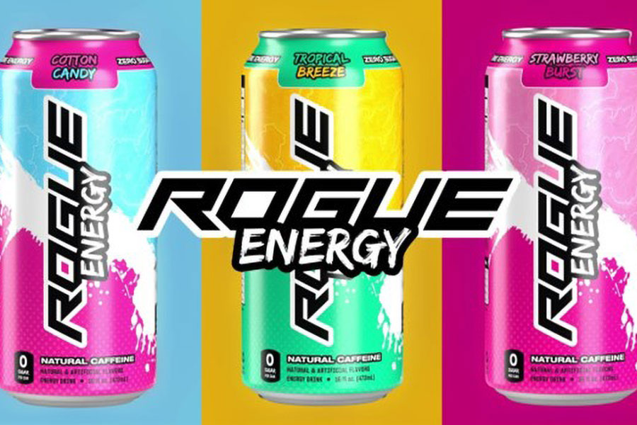 Picture of Rogue Energy in many Flavors, one of the best energy drink for gaming.