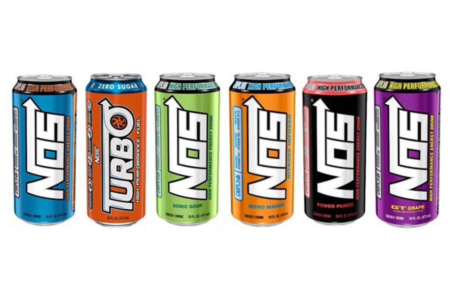 Picture of NOS Energy in many Flavors, one of the best energy drink for gaming.