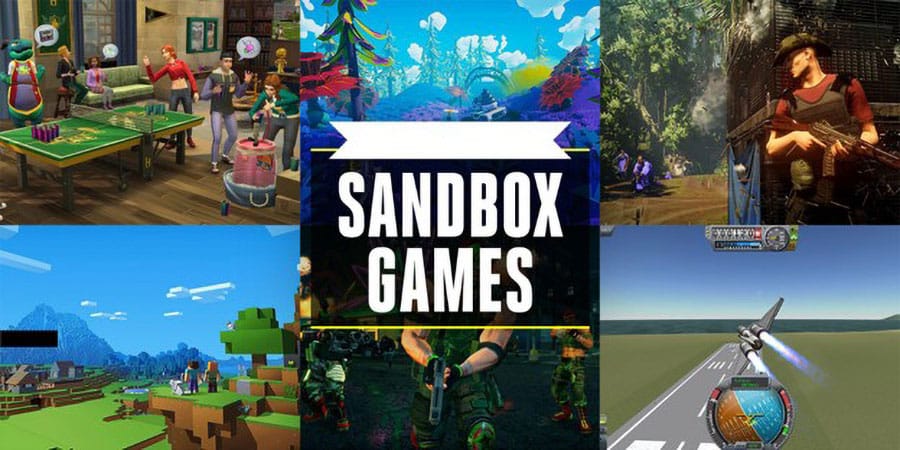 a Picture showing many Sandbox Games.