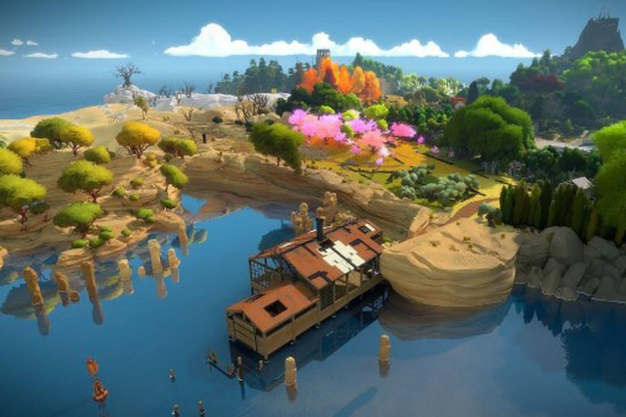 picture of an island, a place where the witness game happens in it. one of the hardest puzzle games of all time.