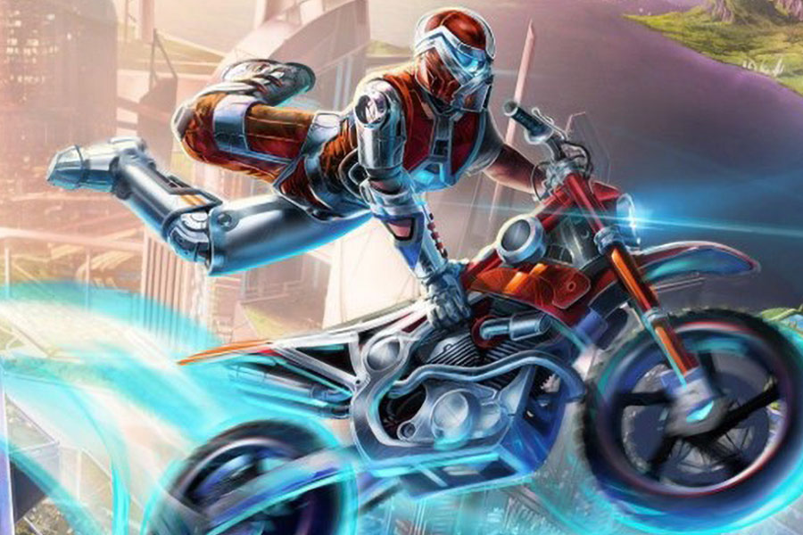 Picture of rider and he’s motorbike, showcasing trials fusion, one of The World's Hardest Games