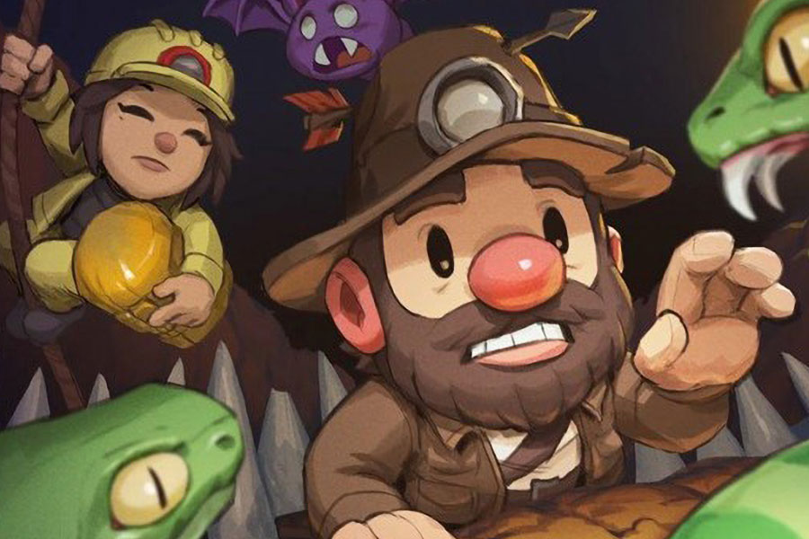 a picture showing two of the playable characters of spelunky, one of the hardest platformer games of all time.