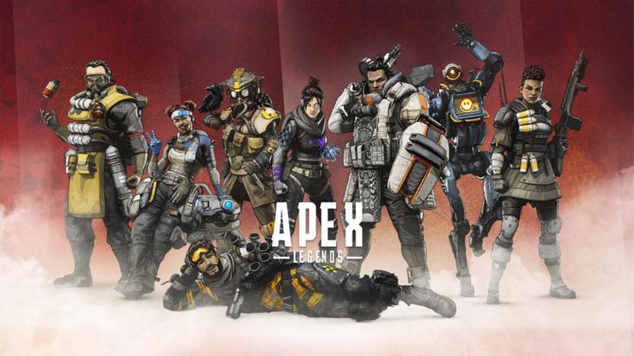 a Picture of Apex Legends with its many Legends, One of the best games to stream on twitch 2024.