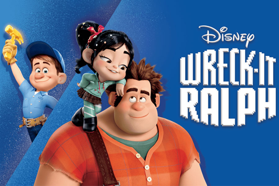 a poster of three main characters of Wreck It Ralph, one of the best movies for gamers