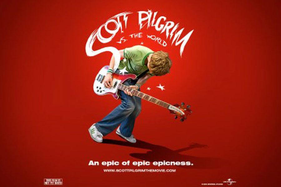 a poster of Scott Pilgrim vs. The World, one of the  best movies for gamers