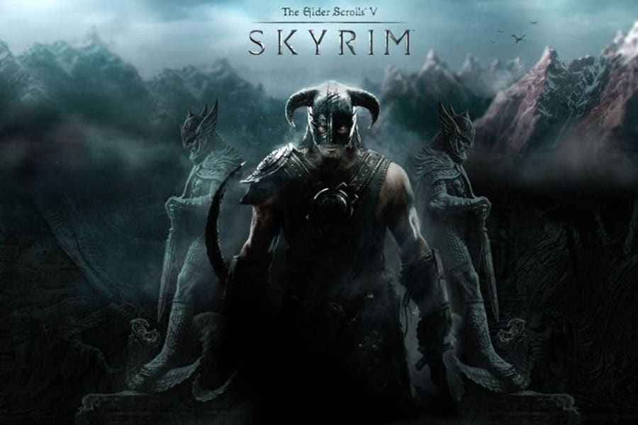 The Official Picture of Skyrim and The Dragonborn, One of best Nintendo switch games for adults.