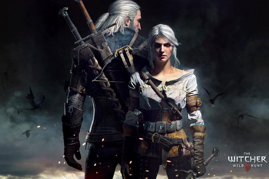 The Official Picture of The Witcher 3 with Geralt and Ciri, One of best Nintendo switch games for adults.