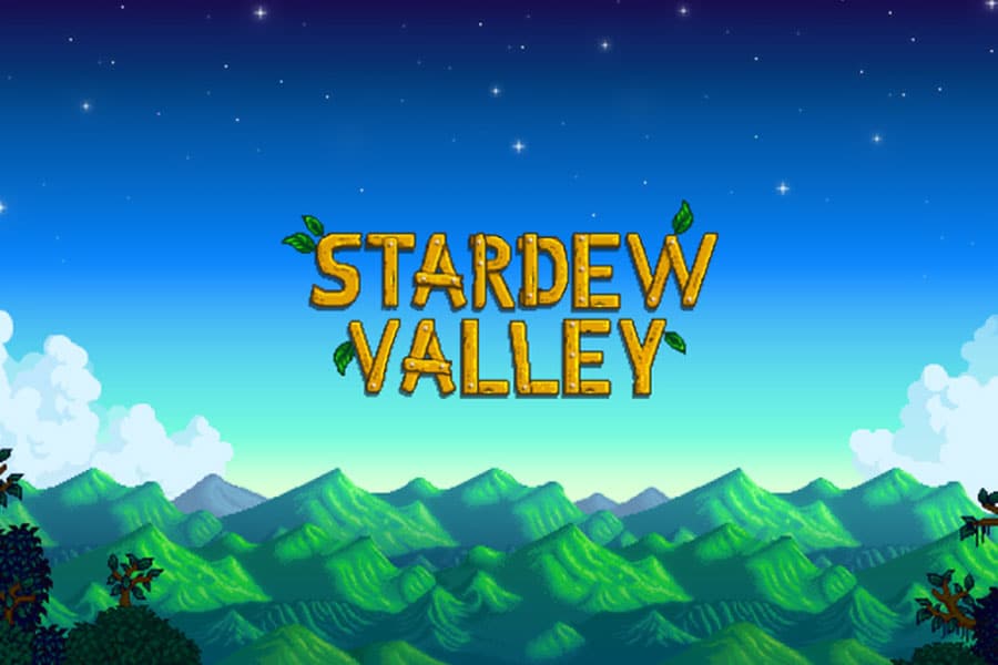 The Official Picture of Stardew Valley’s Title Screen, One of best Nintendo switch games for adults.