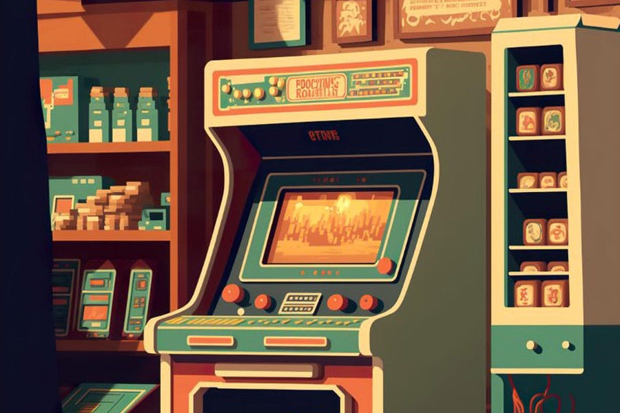 an Art of an arcade Machine, Subject of facts about video games.