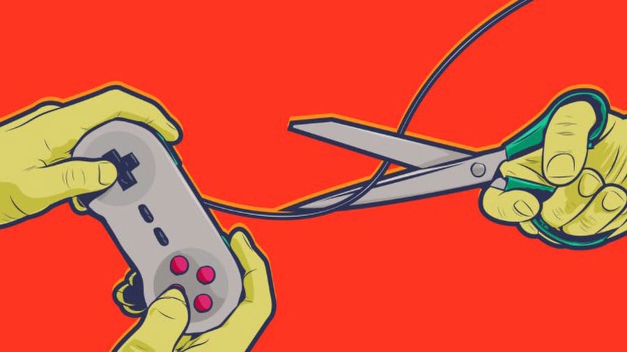 an Art Showing a scissor Cutting a Controller Wire depicting on how to control game time.