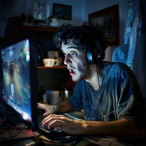 a Gamer practicing, one of good ways on how to improve gaming reaction time.