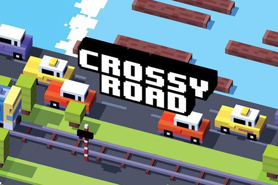 One of The Official Pictures of Crossy Road, one of the mobile games with leaderboards