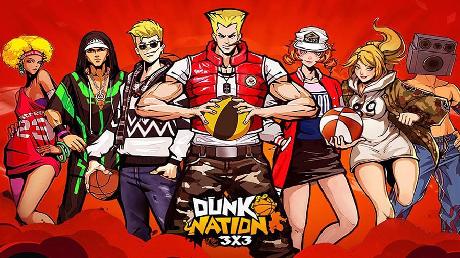 The Official Picture of Dunk Nation 3X3 with its characters, One of basketball games for ios.