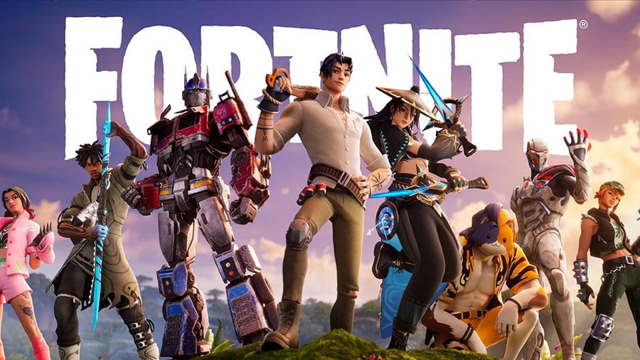 The official picture of Fortnite, one of the best aaa games on android.