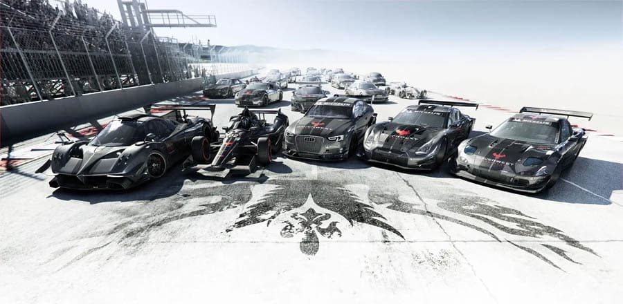 The Official Picture of GRID Autogame with its cars, One of best aaa games on ios.