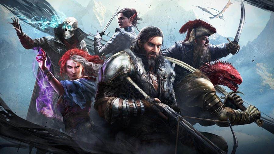 The Official Picture of Divinity: Original Sin 2 with its characters, One of best aaa games on ios.