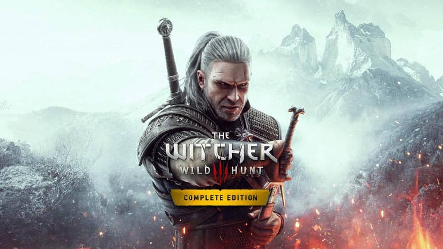 The official picture of The Witcher 3, one of the best aaa games on steam.