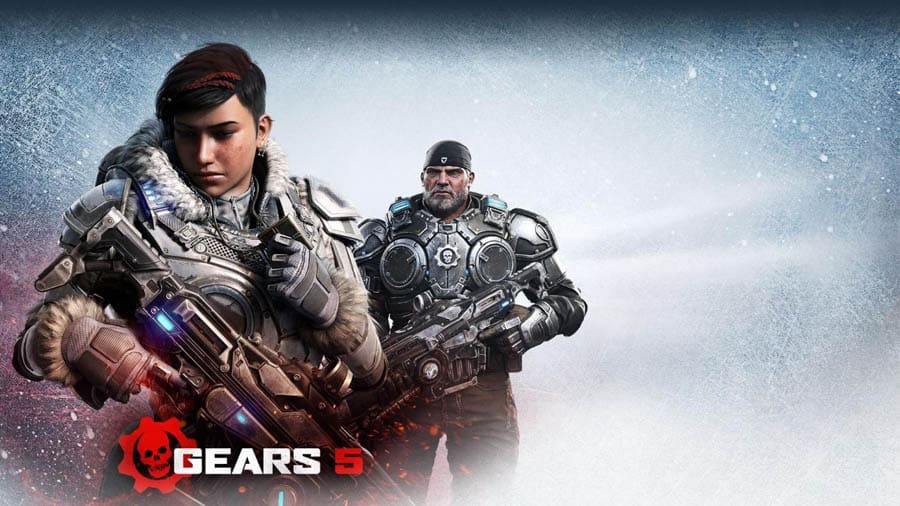 The Official Picture of Gears 5 with its main characters, One of best aaa games on xbox.