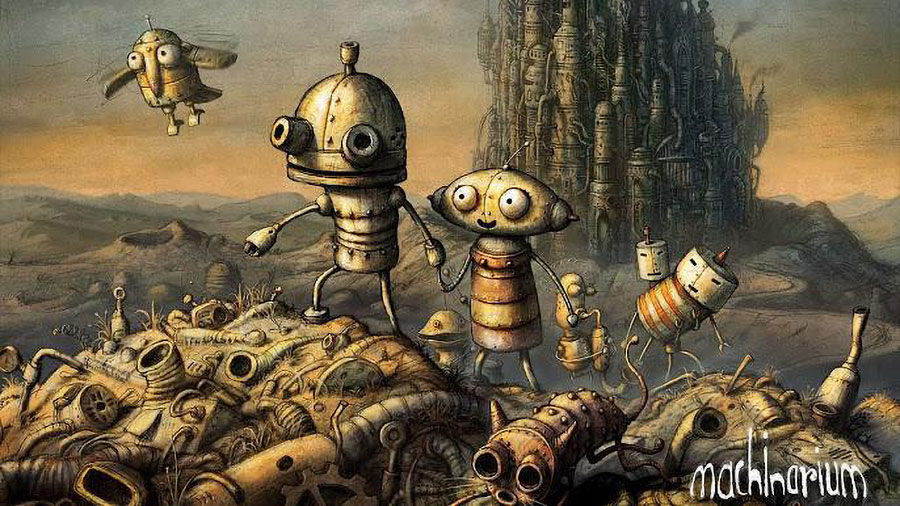 The Official Picture of Machinarium with its characters, One of best adventure games for android.