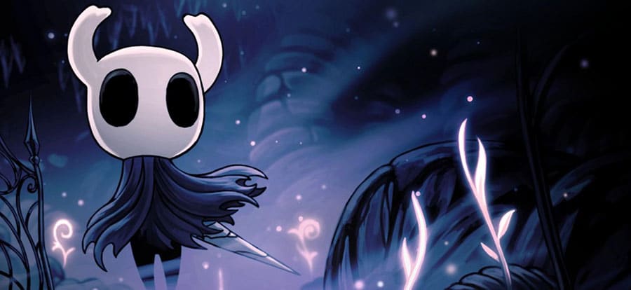 The Official Picture of Hollow Knight with its main character, One of best adventure games for pc.