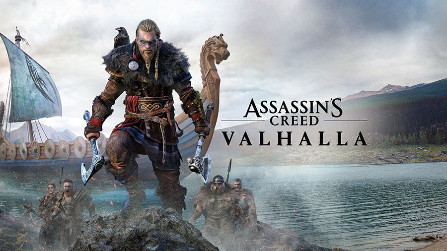 The Official Picture of Assassin's Creed Valhalla Featuring its main character, One of best adventure games for ps5.