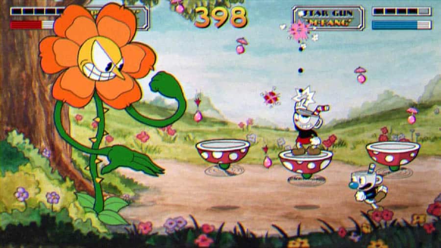 A picture of the iconic Cuphead, one of the best adventure games on steam.