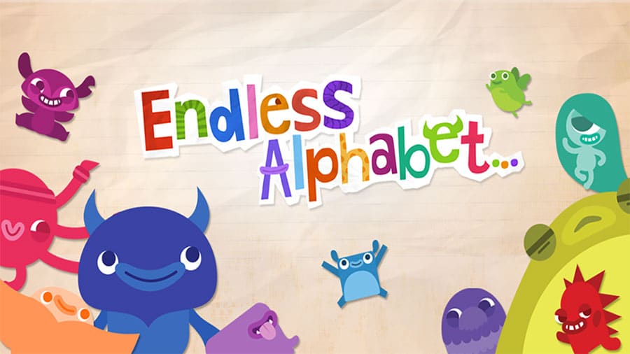 The Official Picture of Endless Alphabet, One of best free ipad games for 10 year olds.