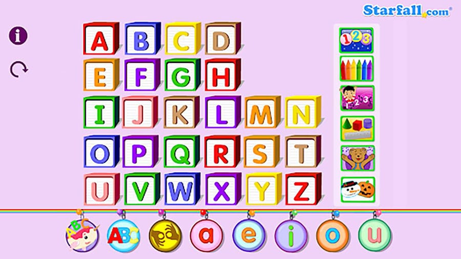 in game picture of Starfall ABCs, One of best free ipad games for 7 year olds.