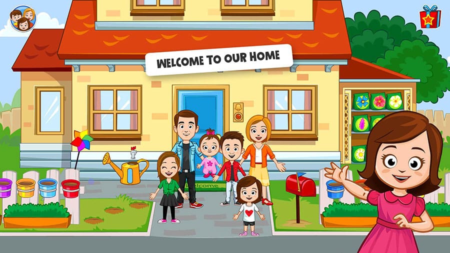 The Official Picture of My Town: Home with its characters, One of best free ipad games for 8 year olds.