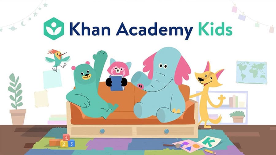 The Official Picture of Khan Academy Kids, One of best free ipad games for 9 year olds.