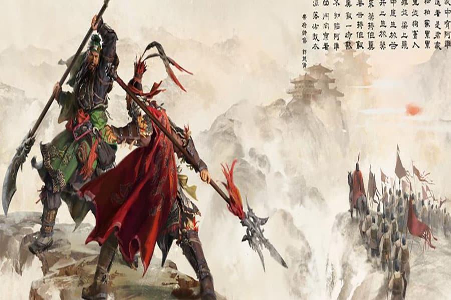 The Official Picture of Total War: Three Kingdoms featuring its main characters, One of The best historical video games.