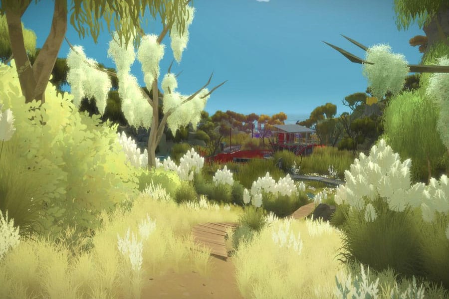 The Official Picture of The Witness, One of best iphone puzzle games for airplane mode.