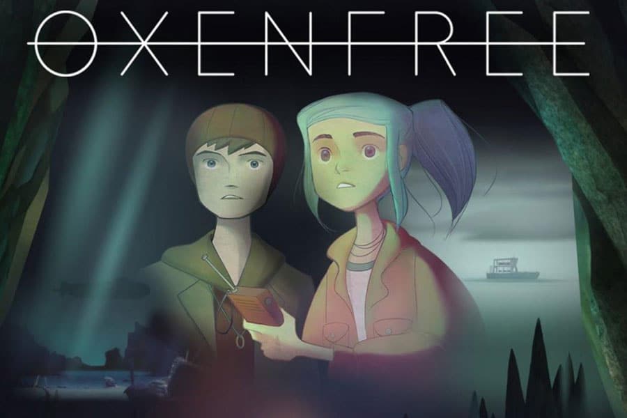 The Official Picture of Oxenfree with its characters, One of best offline android games for flights.