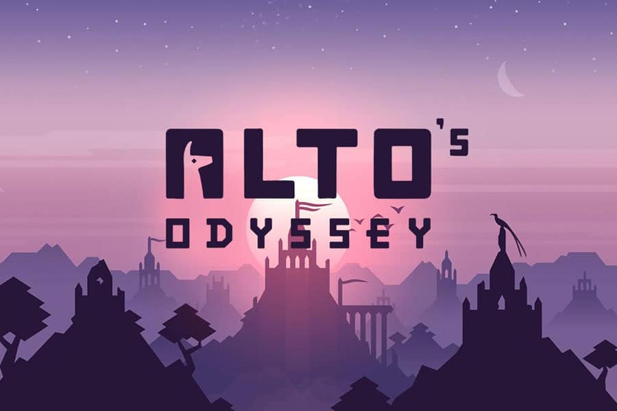 The Official Picture of Alto’s Odyssey, One of best offline android games for flights.