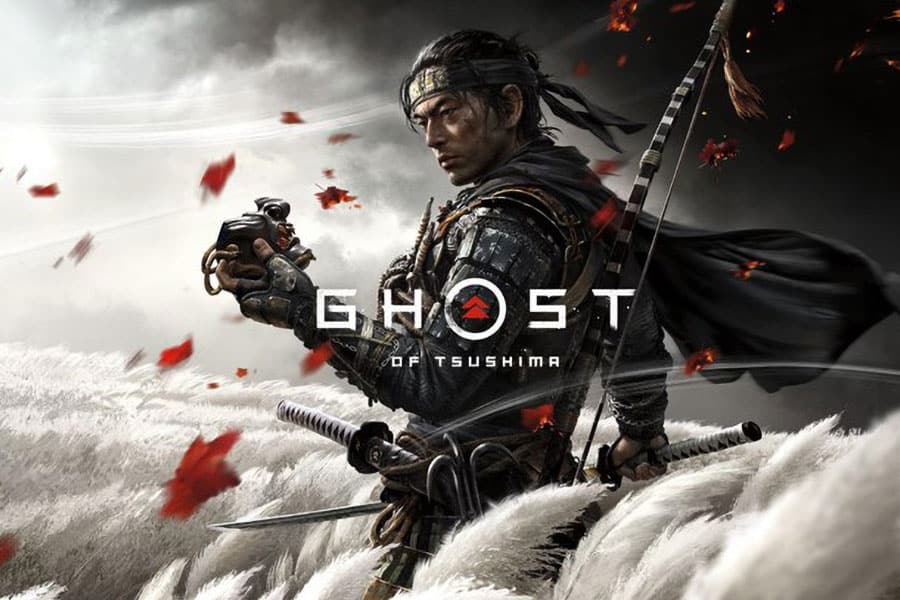 The Official Picture of Ghost of Tsushima with its main character, One of best samurai games for ps4.