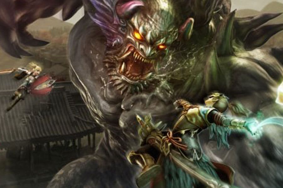 The Official Picture of Toukiden 2 featuring its main character fighting a monster, One of best samurai games for PS4.