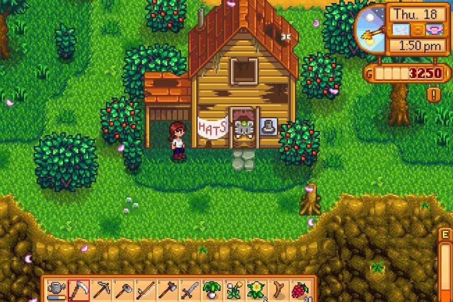 in game picture of Stardew Valley, One of best steam games to play while watching tv.