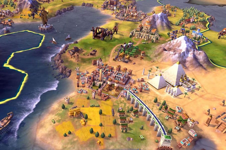 in game picture of Civilization VI, One of best steam games to play while watching tv.