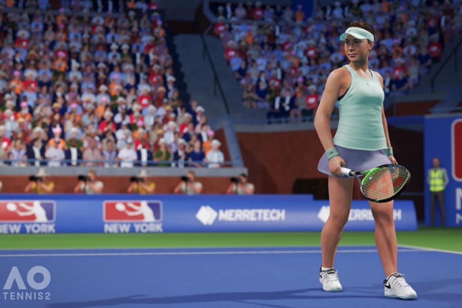 The In Game Picture of AO Tennis 2 showing a player, One of best tennis video games of all time.