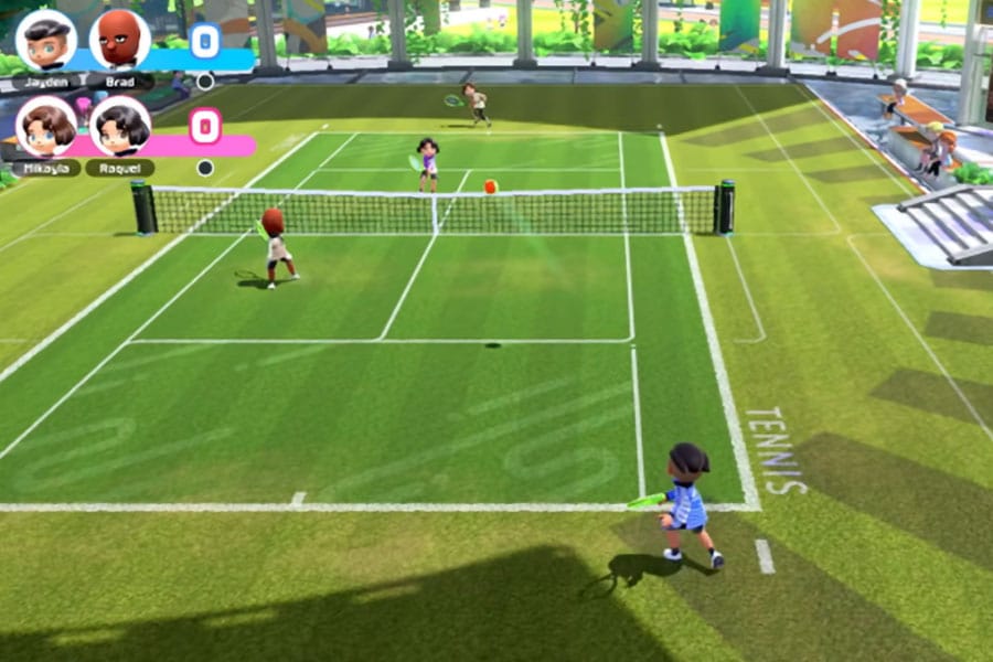 The In Game Picture of Wii Sports Tennis, One of best tennis video games of all time.