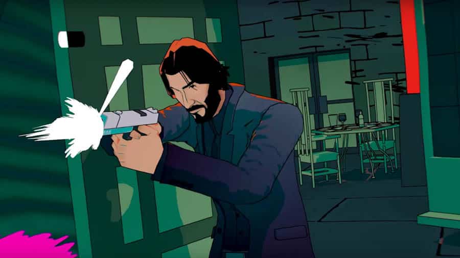 A wallpaper, showing John Wick.