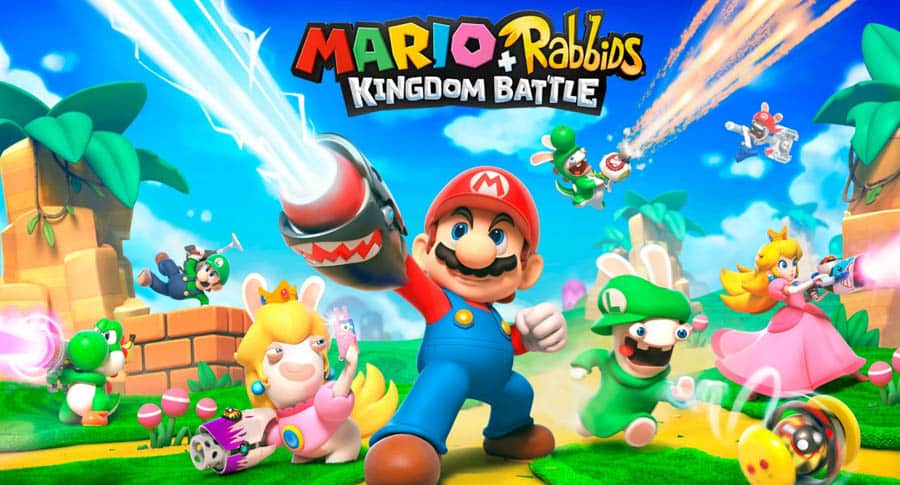 The cover picture of the game, showing Mario and Rabbids.