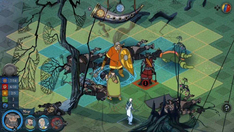 An isometric view of the game and the characters.