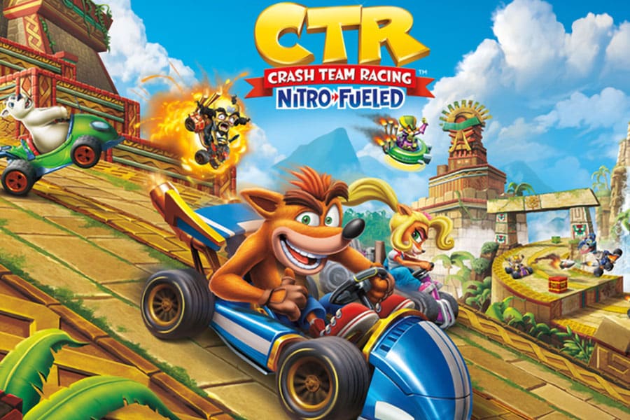 Crash Team Racing Nitro-Fueled official poster showing Crash Bandicoot characters in a race.